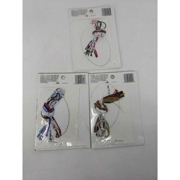 Lace Ornament Kits VTG 1992 Designs For The Needle Sealed NOS Bear Kitty Sampler - Picture 5 of 15